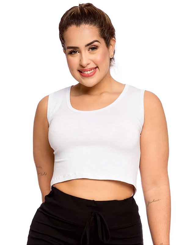 Regata cropped luxo branca - Marombastorepb