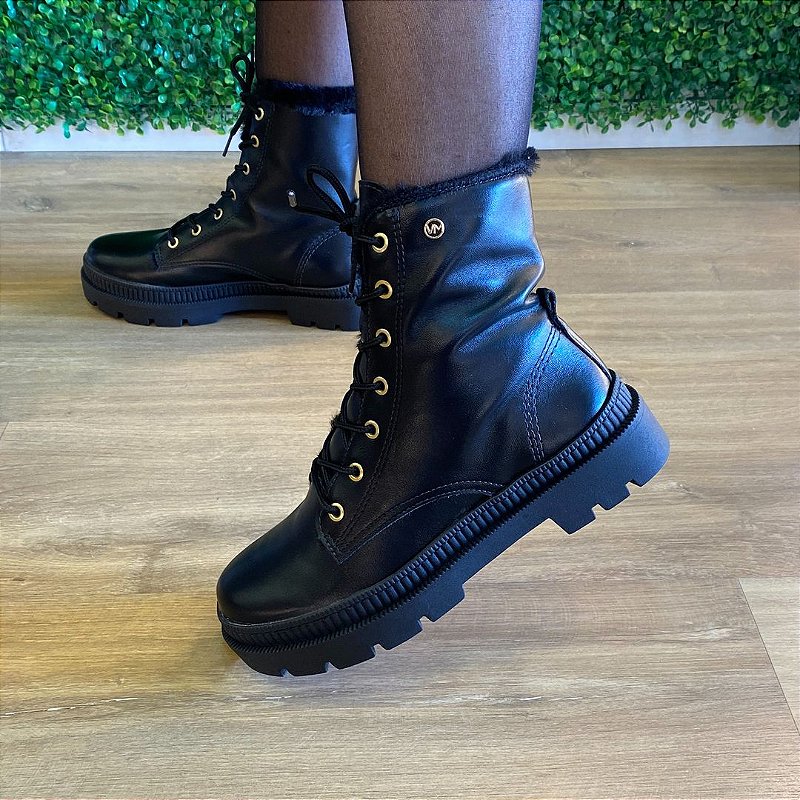 Bota Coturno Verniz Via Marte Bota Coturno Feminino Verniz Salto M