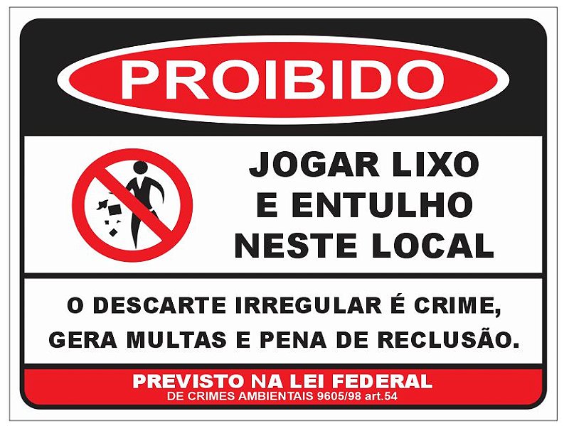 PLACA ATENÇÃO JOGUE LIXO NO LIXO