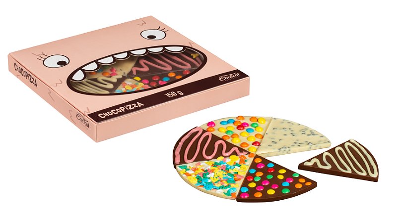 CAIXA CHOCOPIZZA 150G ROSA - Caracol Chocolates
