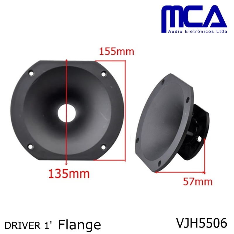 CORNETA FLANGE DRIVER 1' VJH 5506 - 135*155mm chifre garganta