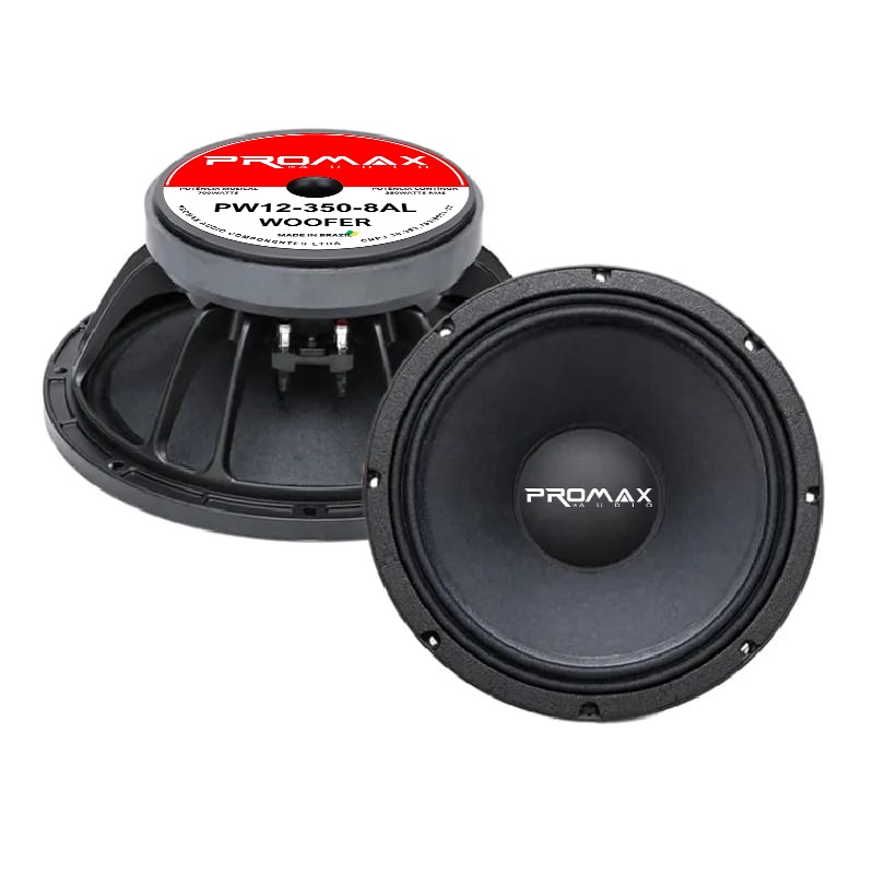 WOOFER 12'' PROMAX 350W RMS ALTO FALANTE ALUMÍNIO - 8 OHMS - MCA AUDIO