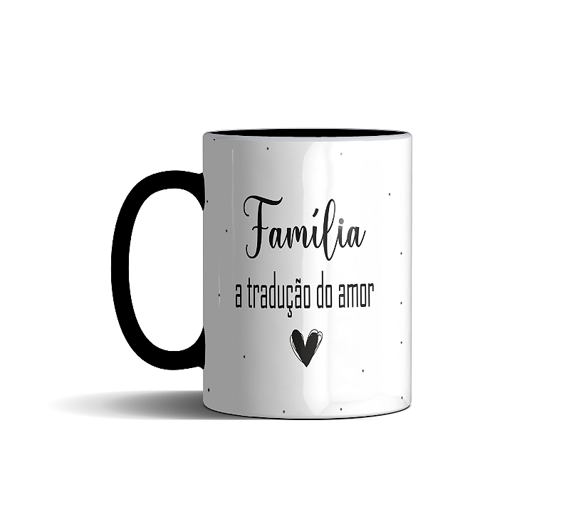 Caneca Declaração De Amor: Tradução Do Que Eu Sinto Por Você (Preta)