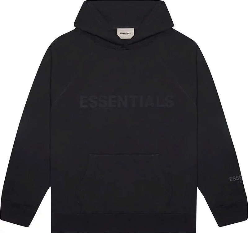 Fear of God Essentials Pullover Hoodie Applique Black - Loro - Itens ...