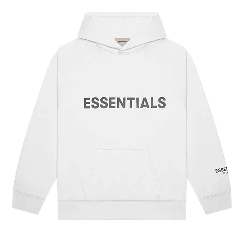 Fear of God Essentials Pullover Hoodie Applique Logo White - Loro ...