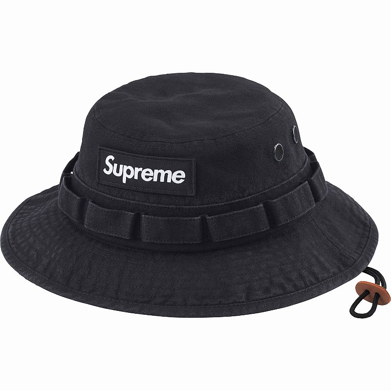 シュプリーム SUPREME Washed Canvas Boonie ハット Supreme Washed Canvas Boonie Black - Loro - Itens Exclusivos
