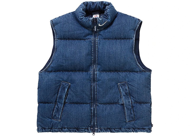 ジャケット・アウター Supreme x Nike Denim Puffer Vest Supreme x Nike Denim Puffer Vest Indigo