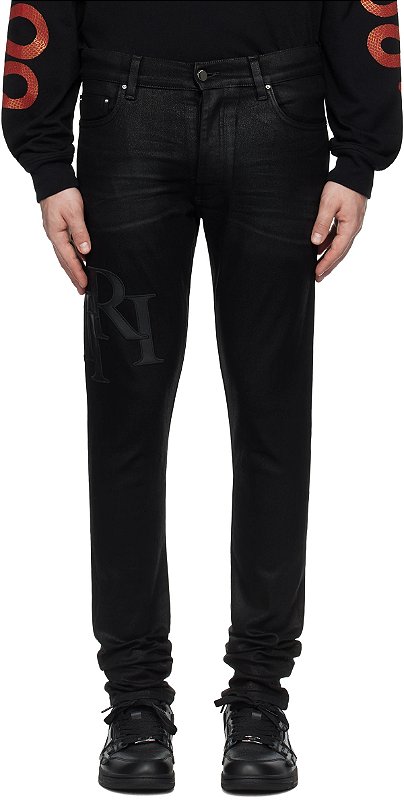Amiri Logo Skinny Jeans - Black - Men - Loro - Itens Exclusivos e