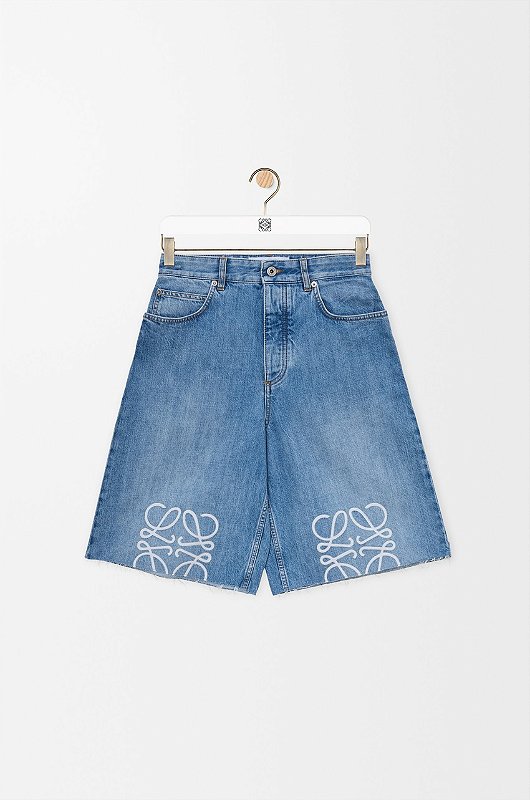 Loewe Anagram shorts in denim - Loro - Itens Exclusivos e Limitados