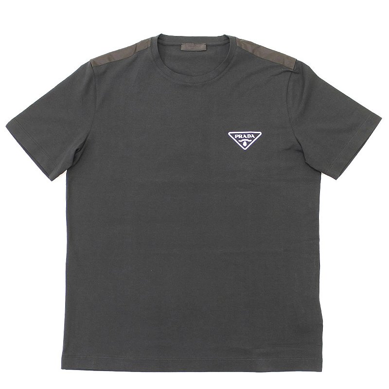 Prada Camiseta Logo Print Preta - Loro - Itens Exclusivos e Limitados