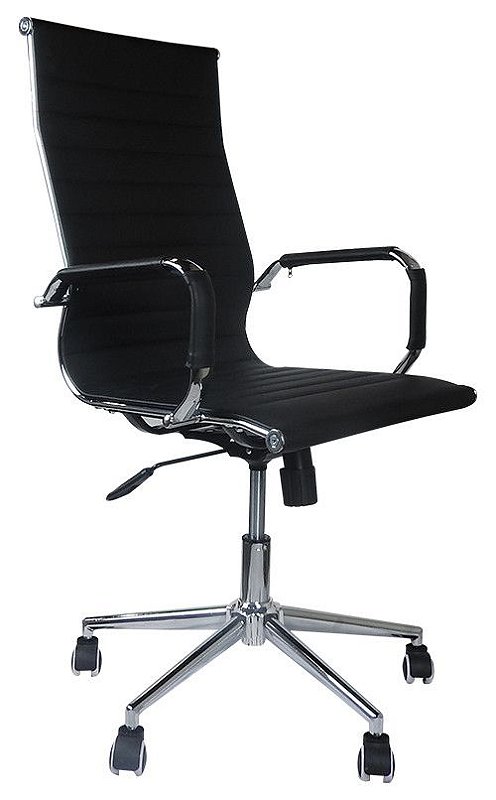 Cadeira Presidente Eames Office Cromada Lisa