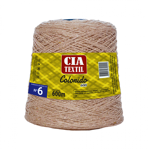 BARBANTE COLORIDO 600 N. 6 600M CAFE COM LEITE CIA TEXTIL - LAMAR