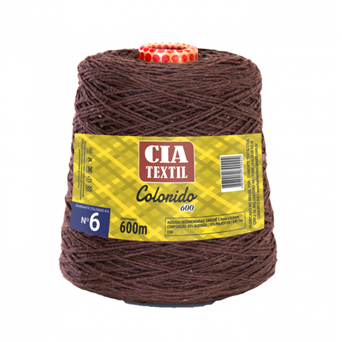 BARBANTE COLORIDO 600 N. 6 600M CHOCOLATE CIA TEXTIL - LAMAR