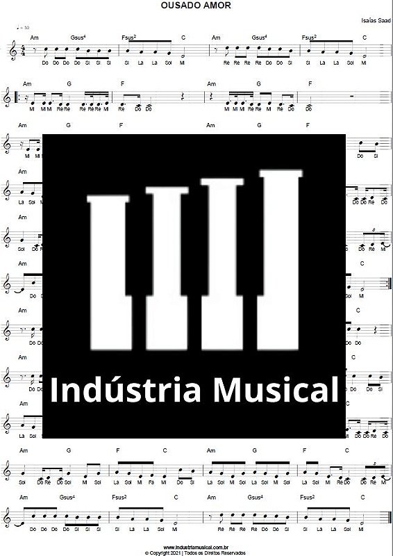Partitura | Ousado Amor - Isaias Saad - Indústria Musical