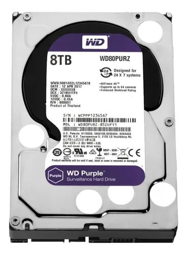 HD SATA 8TB WESTER DIGITAL PURPLE - SKINA INFORMÁTICA