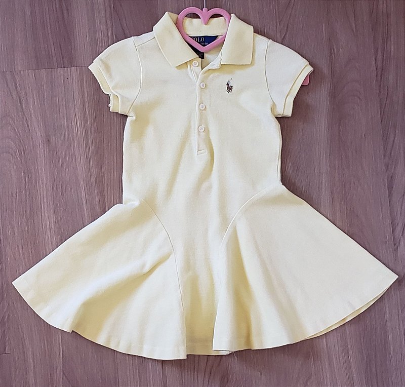 vestido polo infantil amarelo