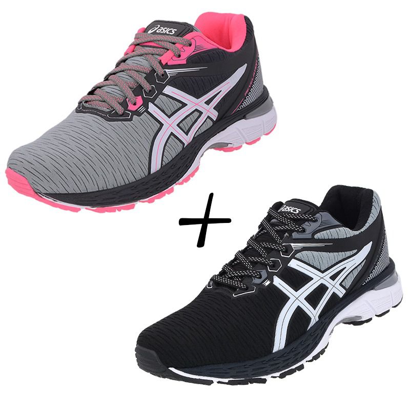 asics rosa e cinza