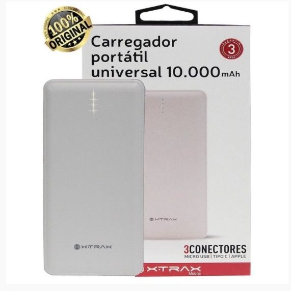 Carregador Portátil Powerbank Universal 10.000 mAh Xtrax - Acheiphone