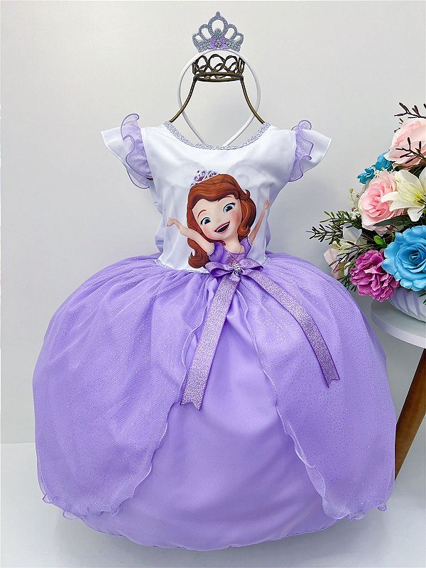 Vestido Princesa Sofia Disney Menina Infantil Luxo