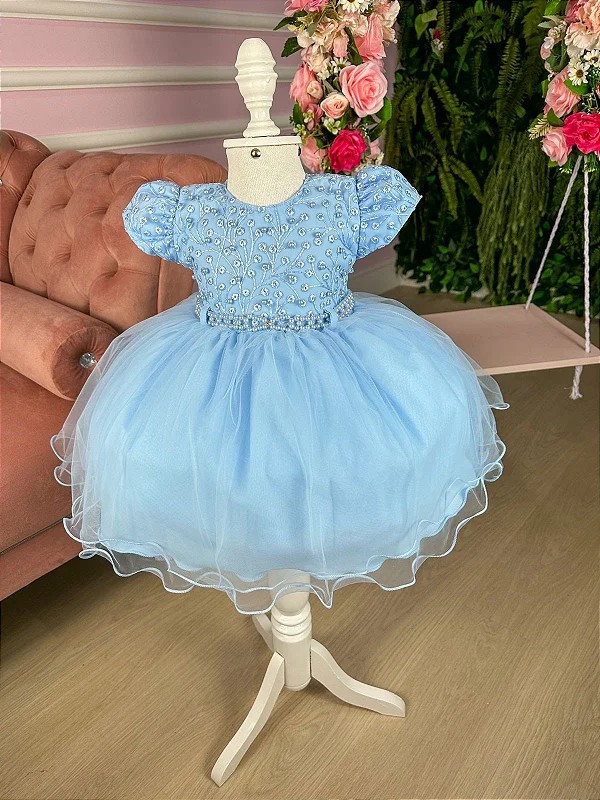 Vestido de Bebê Menina Floral Verde G