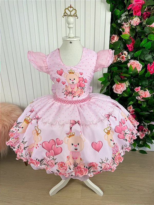 Vestido Infantil Temático Barbie Babados - Fabuloso Ateliê