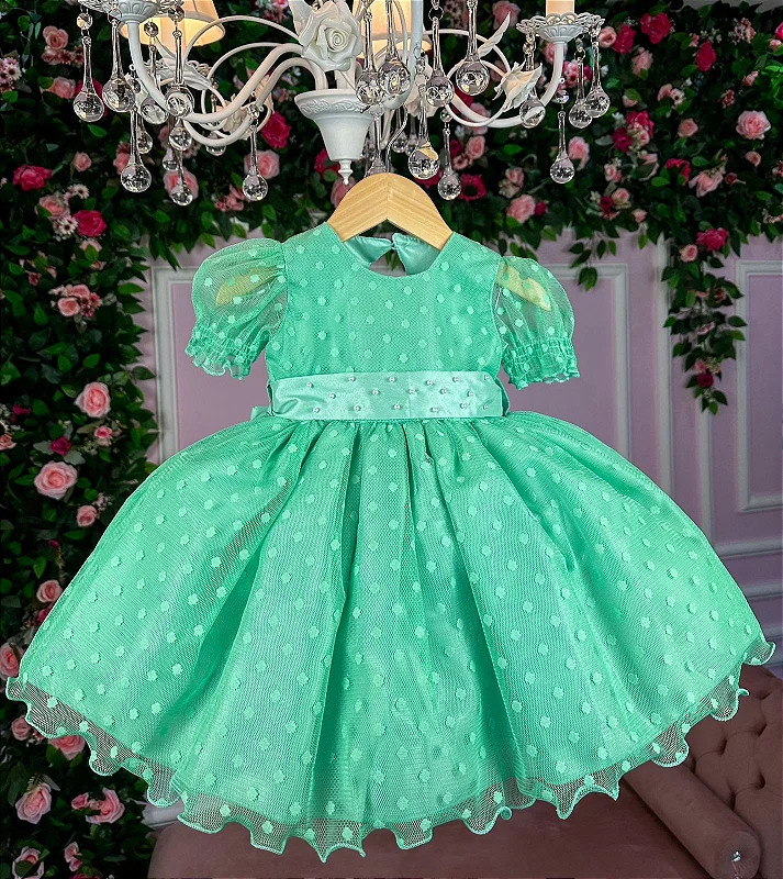 Vestido de Bebê Menina Floral Verde G