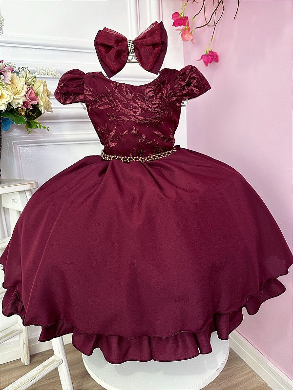Vestido marsala hotsell para criança