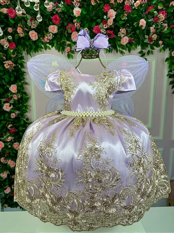 Vestido Princesa Sofia Lilás Luxo - Fabuloso Ateliê