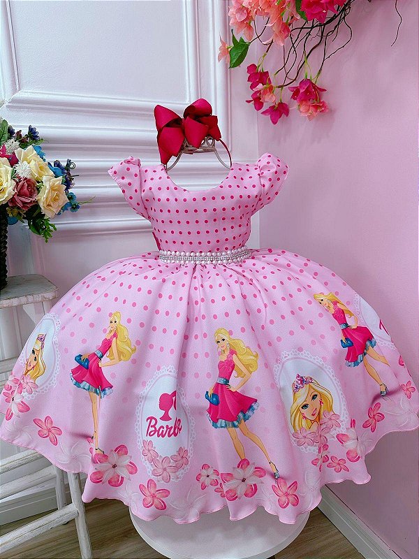Vestido Infantil Festa Princesa Rosa Pink Vestido para Crianças Meninas  Vestido Elegante Luxo Princesas