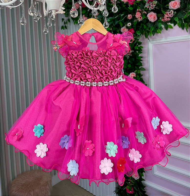 Vestido Jardim Encantado Azul Bebe Princesa - Fabuloso Ateliê