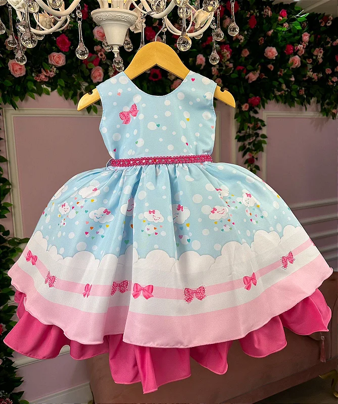 Vestido Infantil Princesa Chuva de Bençãos Luxo Princesas - Fabuloso Ateliê