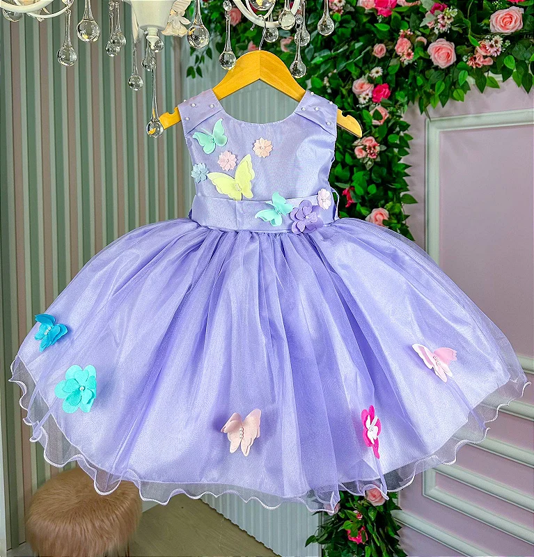 Vestido Princesa Sofia Rapunzel Jardim Encantado Luxo