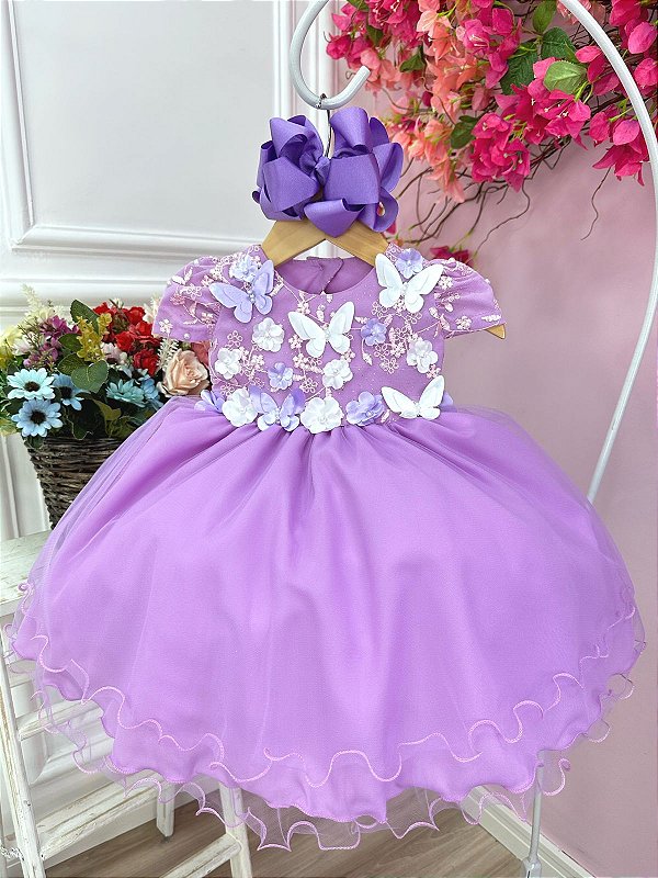 Vestido Princesa Jardim Encantado Azul Bebe - Fabuloso Ateliê