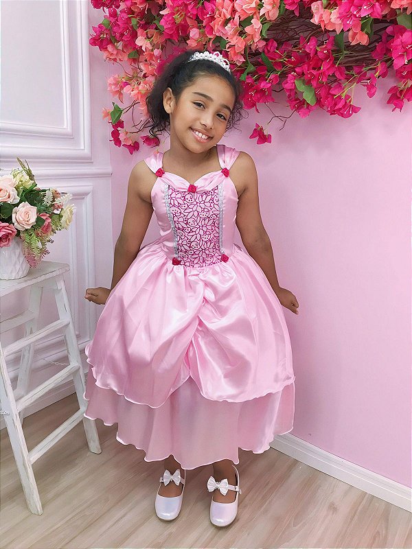 Vestido Infantil Princesa Aurora - Bela Adormecida