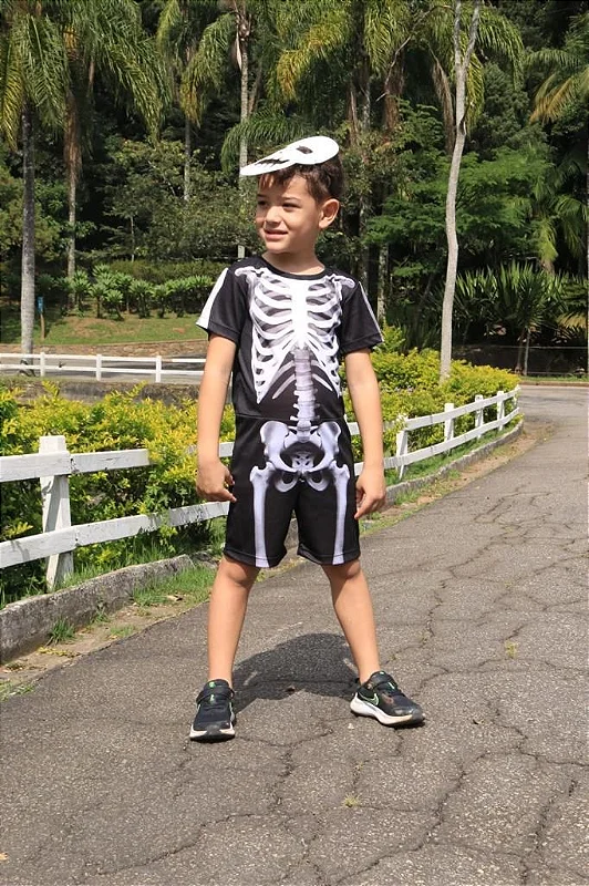 Fantasia Halloween Menino Esqueleto - Fabuloso Ateliê