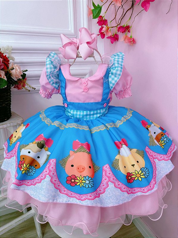 Vestido fazendinha hot sale infantil