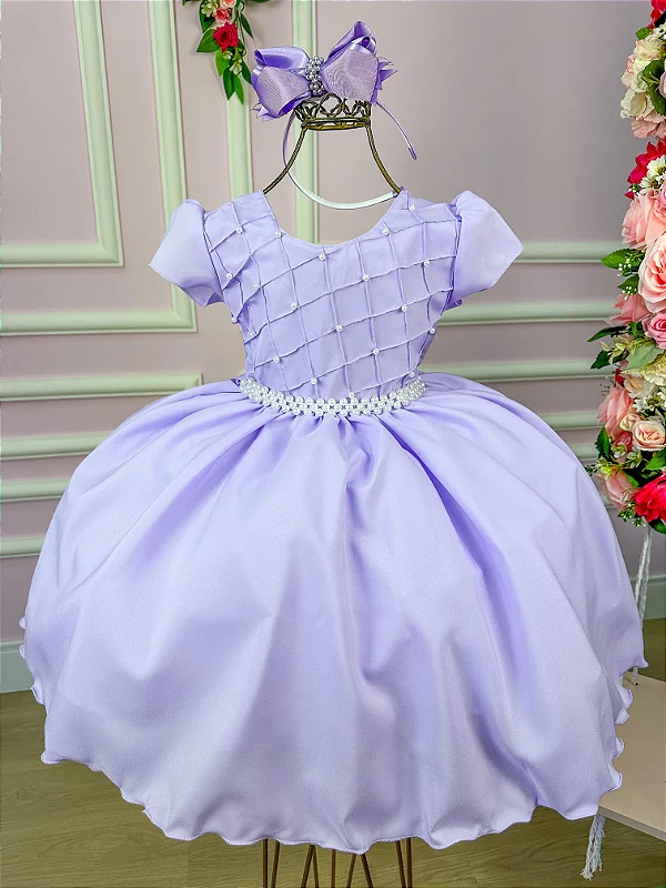 Vestido Infantil Princesa Sofia Com os Animais Lilás Strass - Fabuloso  Ateliê