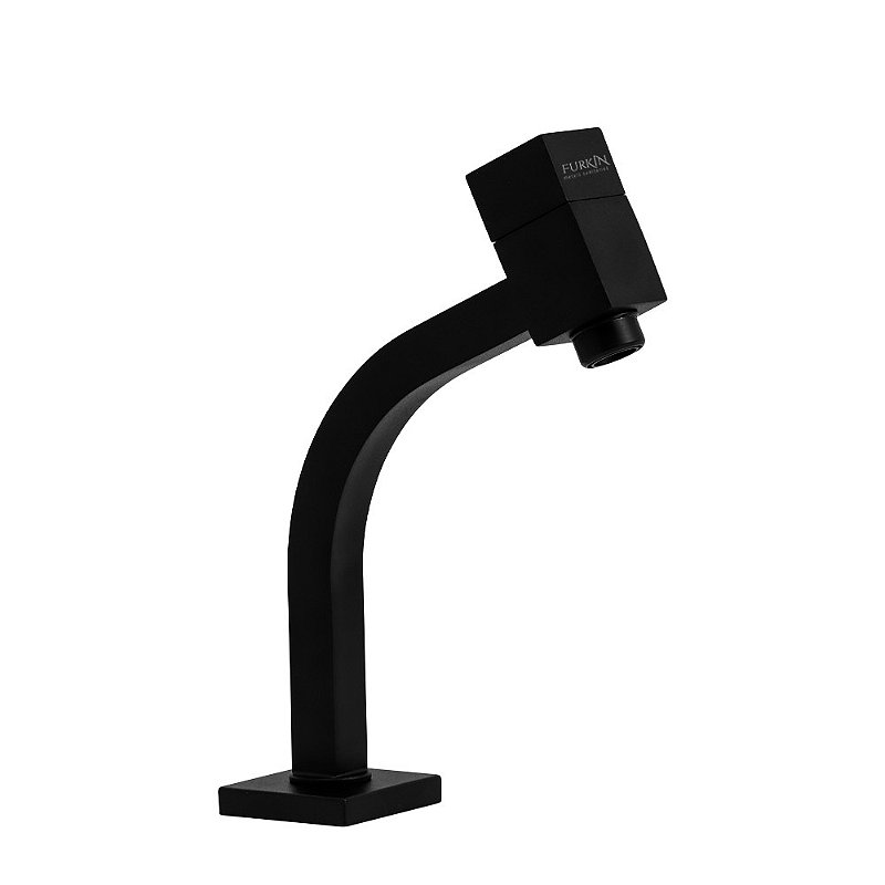 Torneira Quadrada Link Preta Para Banheiro 45º Bica Baixa
