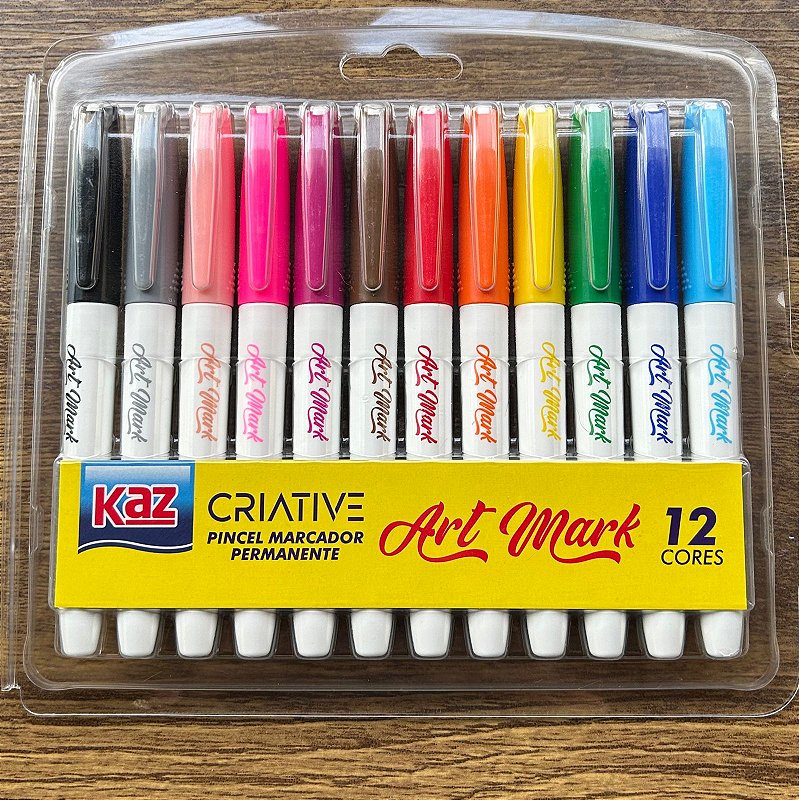 MARCADOR PERMANENTE ART MARK CRIATIVE KAZ 12 CORES - Planet Paper
