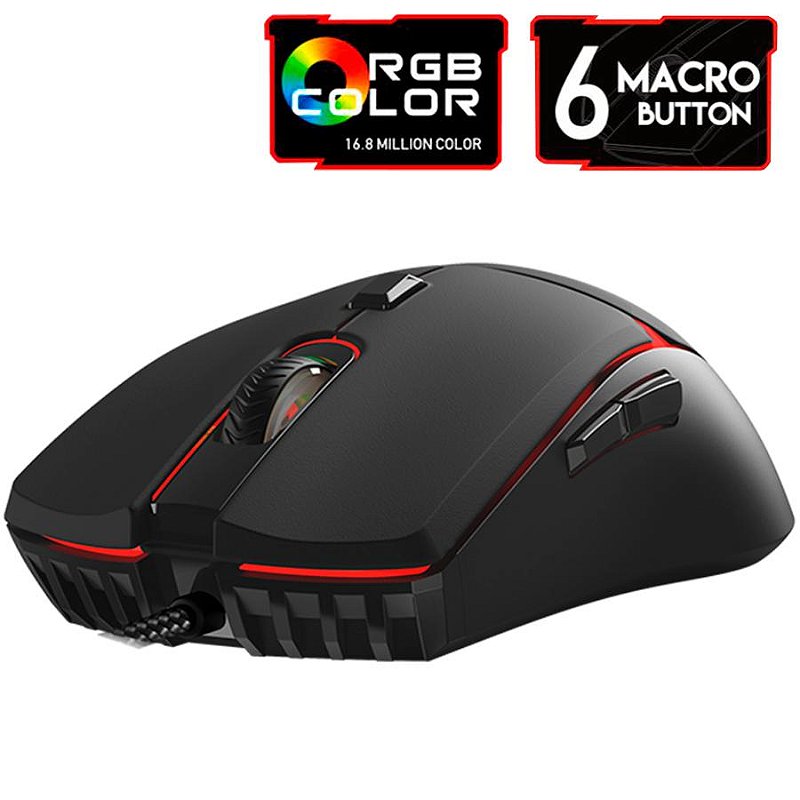 Mouse Gamer Fantech Crypto VX7 8000 DPI com Macro | Casa do Gamer