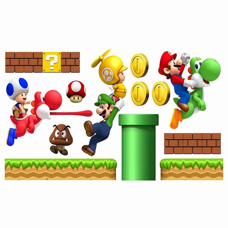 Adesivo Recortado - Super Mario Bros 2 - Adesivos de Box, Parede, Decoração  em Geral