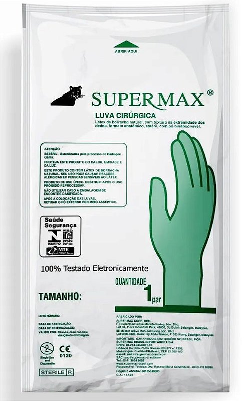 Luva Cirúrgica Estéril - Supermax - MedLife Distribuidora | Distribuidora  de material odonto médico hospitalar