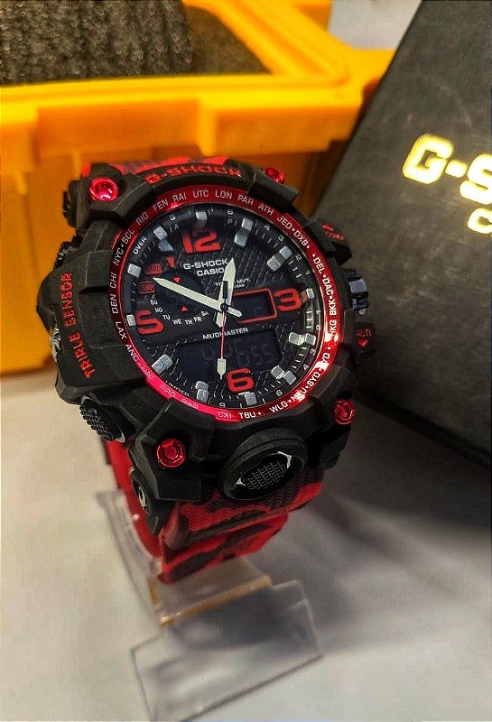 Relógio Militar G-Shock Camuflado Vermelho digital /analógico - a prova  d'agua - Relogios Varejo