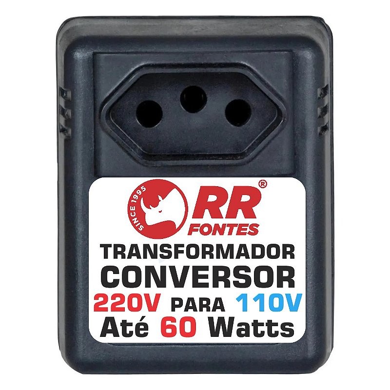 Transformador Conversor Voltagem 220v para 110v de 60w - RR Fontes, tudo em  fontes de alimentação