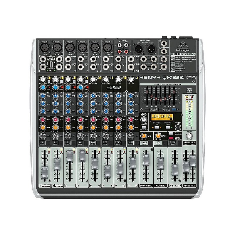 Mesa de Som Analógica 12 Canais XENYX QX 1222 USB - BEHRINGER