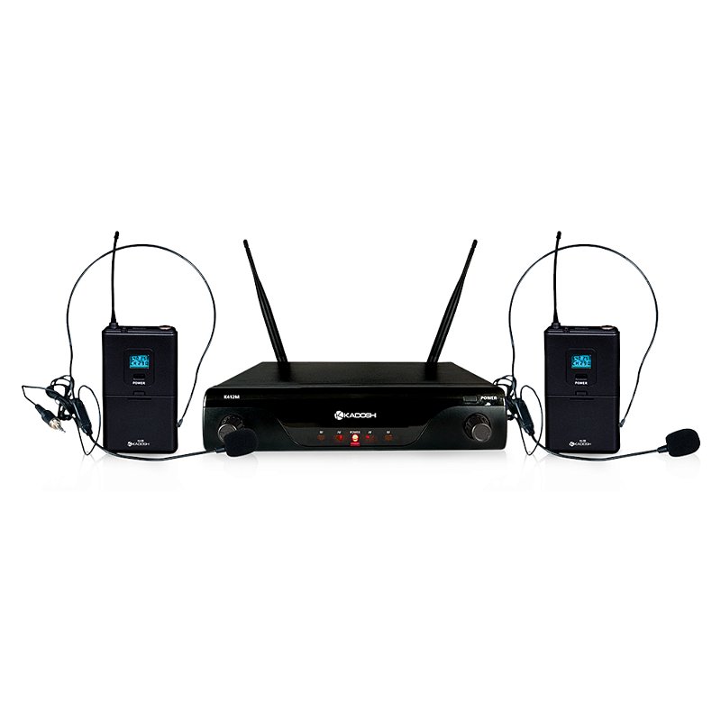 Microfone Headset Duplo Sem Fio K412H Kadosh - Profissional e