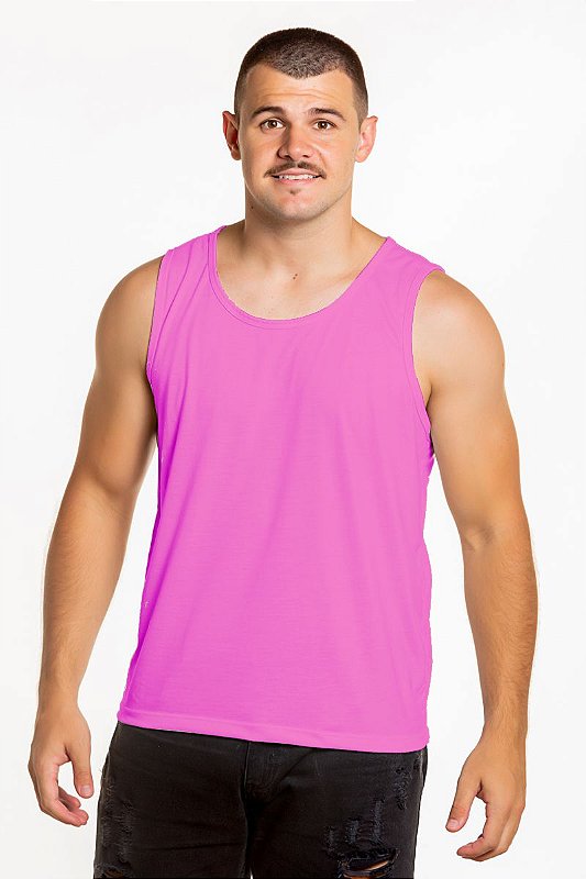 Regata Física Abada Rosa Neon Dry Comfort Camiseta Básica até no