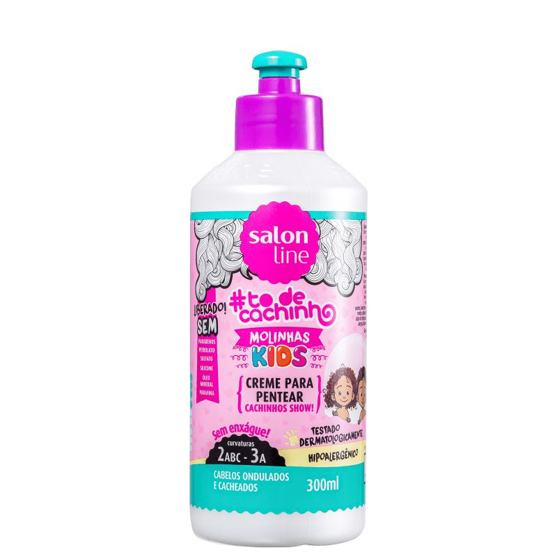 Creme De Pentear Infantil To De Cachinhos Salon Line Kids 300ml Plena Cabelos