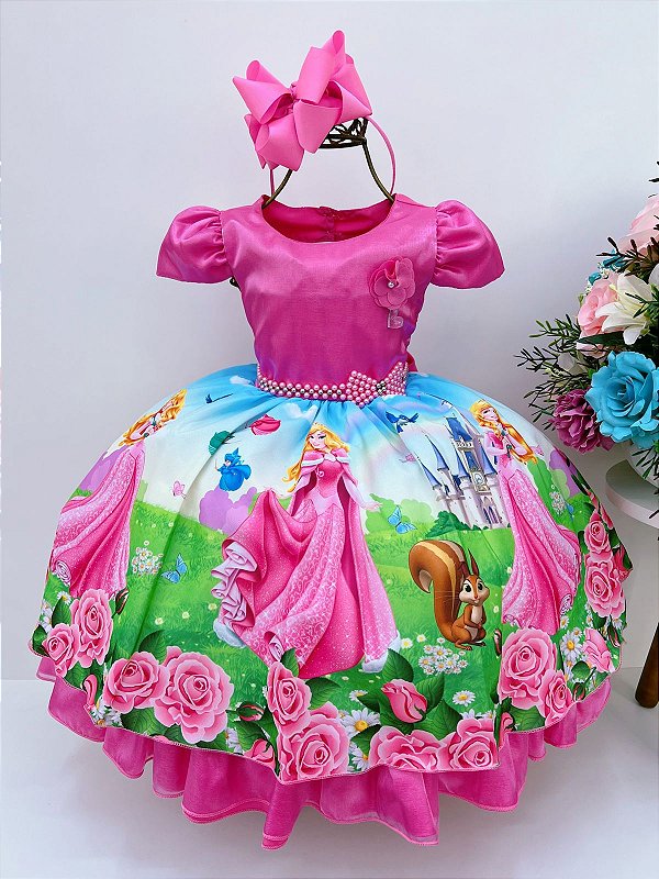 Vestido princesas Disney Bela Adormecida - Ss boutique Infantil - Aqui  encontra do básico ao luxo pra moda baby e infantil.