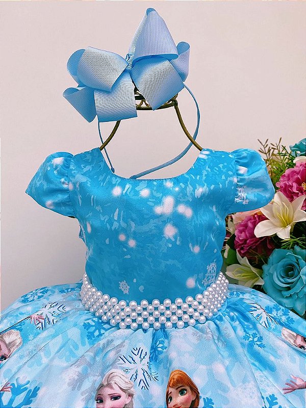 princesa elsa vestido frozen luxo